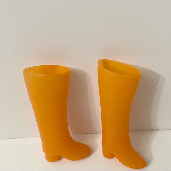 Vintage Barbie Doll Orange Boots Doll Accessory - Picture 7 of 12